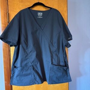 Cherokee Charcoal V-Neck Scrub Top